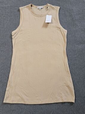 NWT Vince Tank Top Tan Womens Medium Neutral Basic 100% Cotton Made In Peru